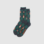 Whisky Argyle Bamboo Socks in Black/Green (UK 7-11)