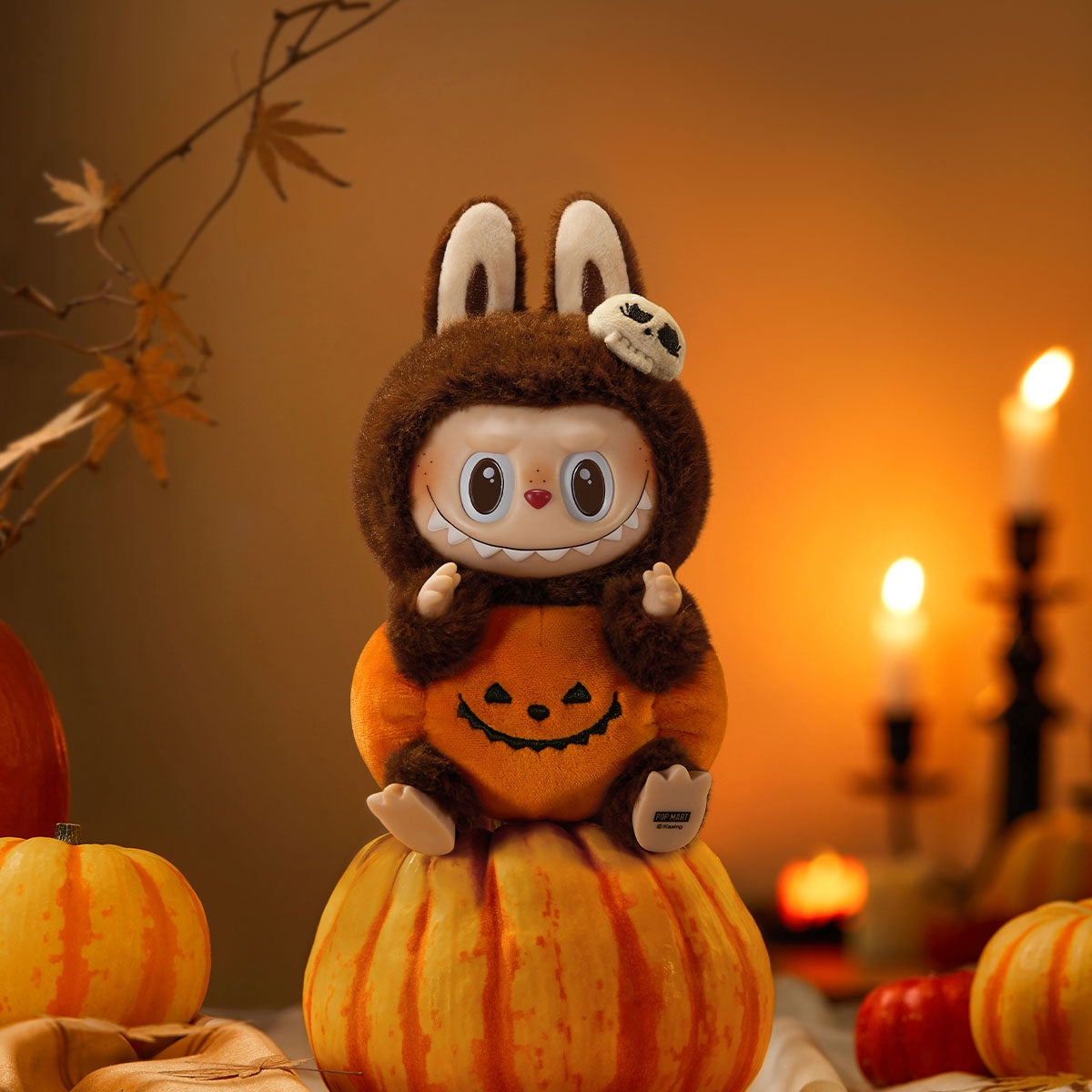 POP MART - Labubu - Happy Halloween Party Series-Sitting Pumpkin - Vinyl Plush Pendant - No return & refund & exchange - Resale