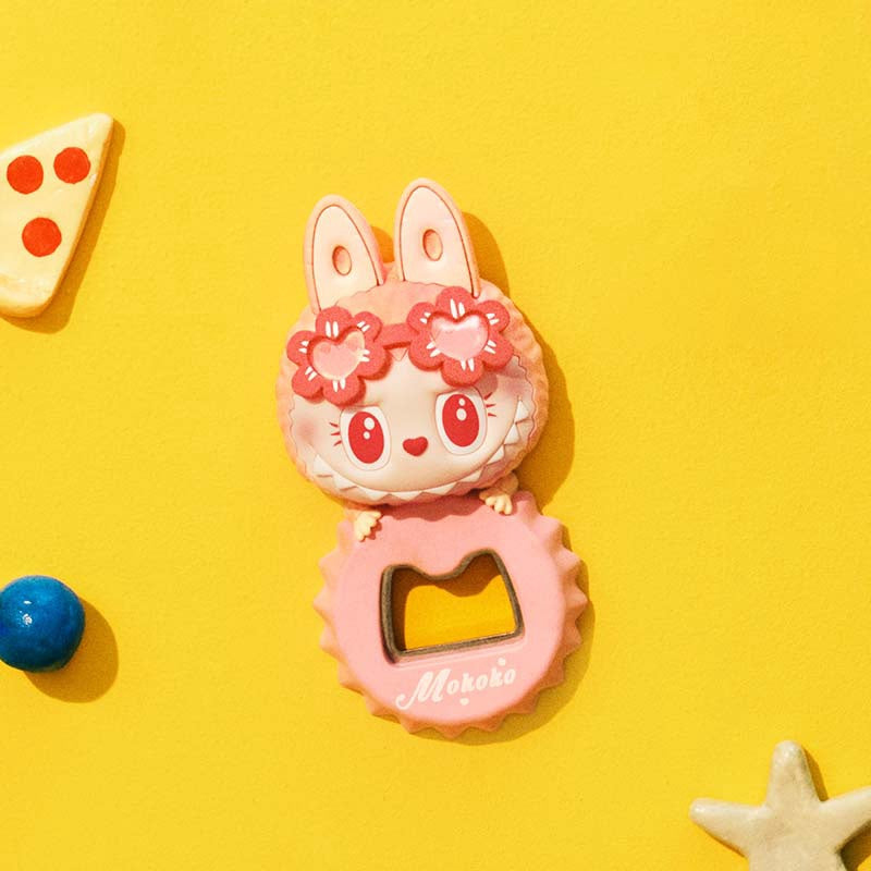 Pop Mart - Labubu - The Monsters - Mokoko -  Jump Into Summer Series Mokoko Bottle Opener Fridge Magnet - No return & refund & exchange - Resale