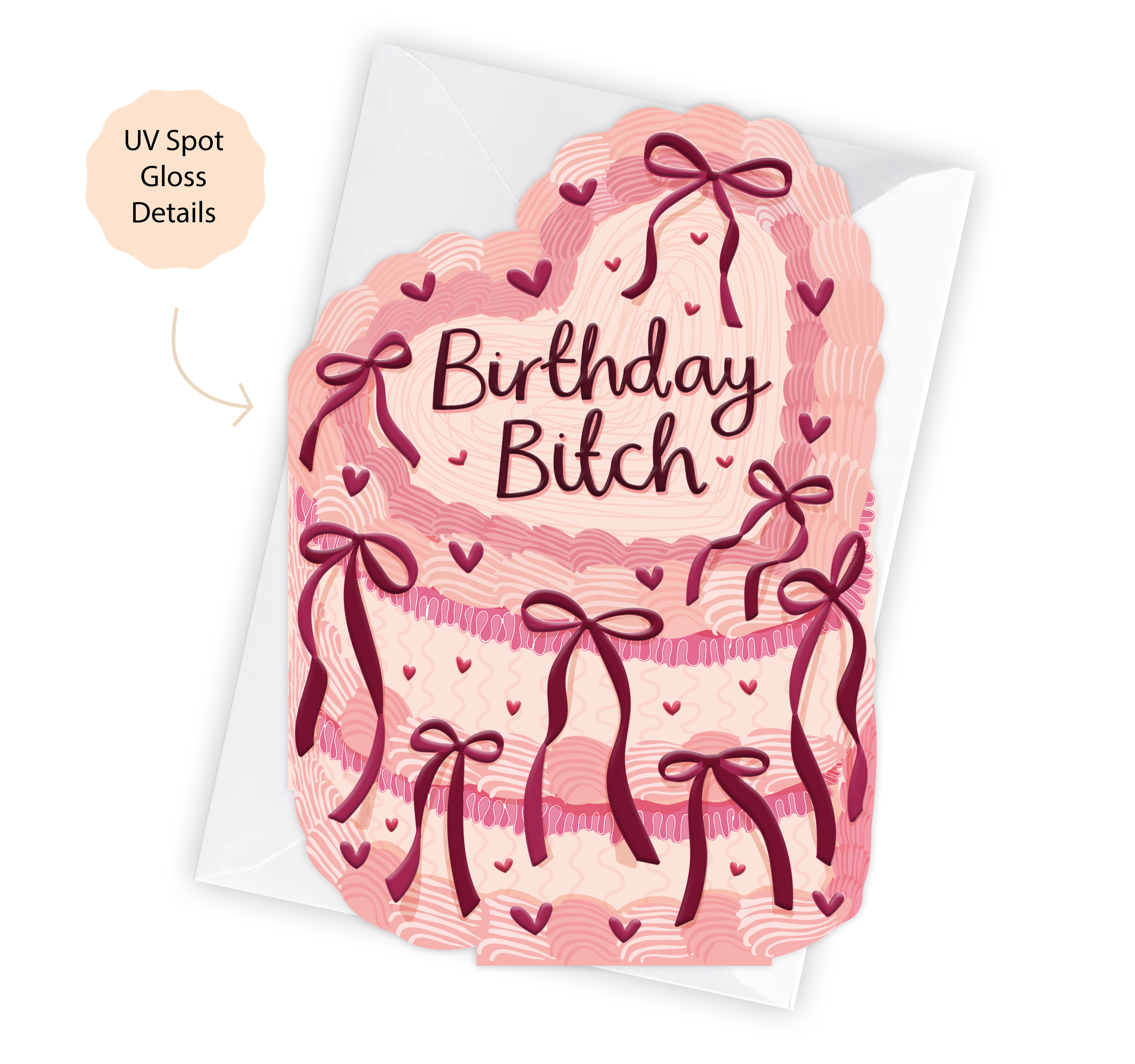 Birthday Bitch - Birthday Cake Shaped Greeting Card