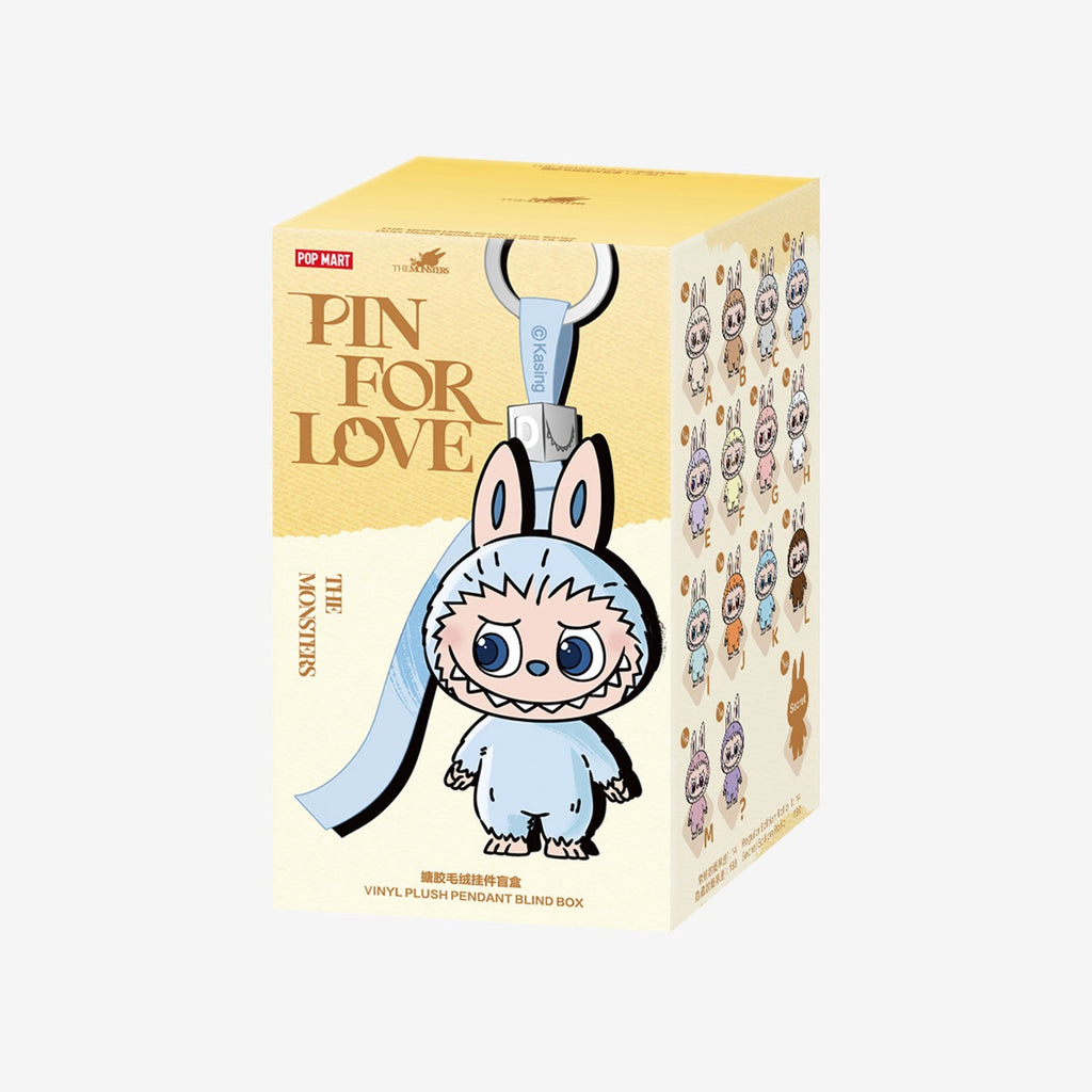 POP MART - Labubu - The Monster PIN FOR LOVE SERIES - Vinyl Plush Pendant Blind Box(A-M) - No return & refund & exchange - Resale