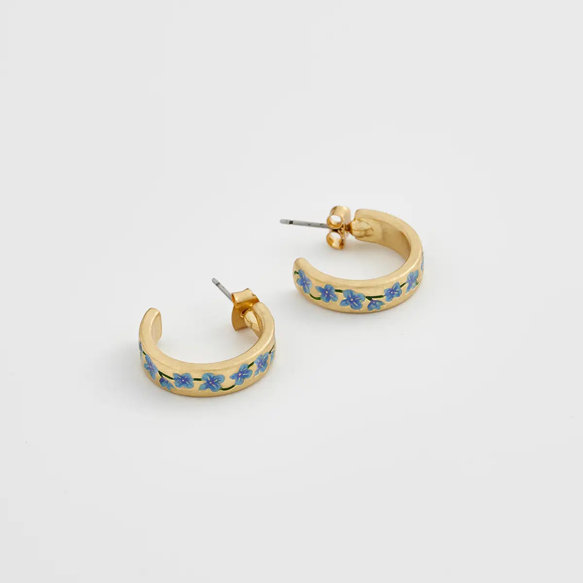 Fable Blue Forget-Me-Not Hoop Earrings