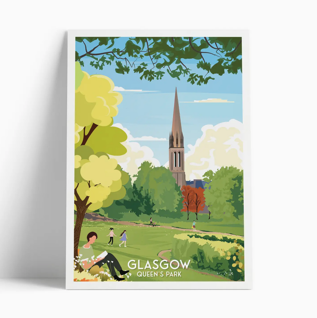 Illustrated print of Glasgow - A4 Size