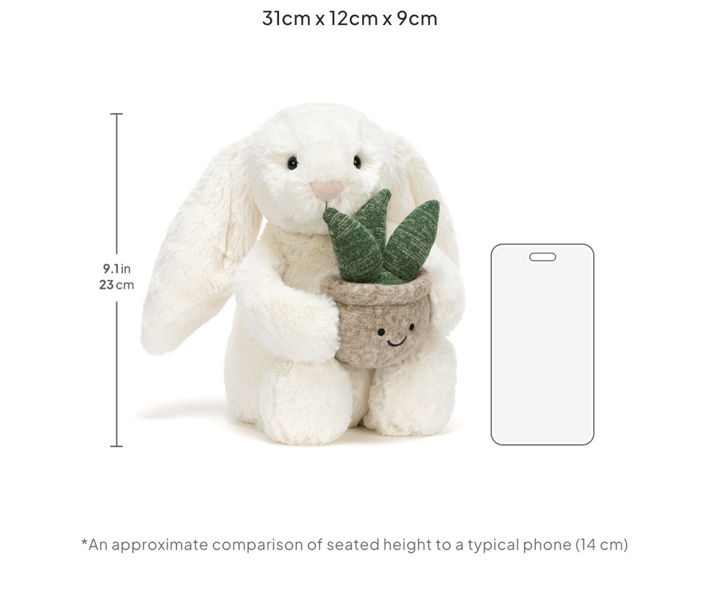 Jellycat Cream Bunny with Plant