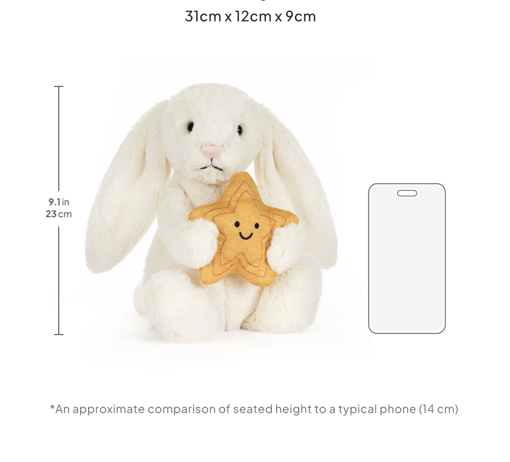 Jellycat Cream Bunny with Star