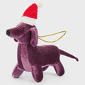 Velvet Sausage Dog Christmas Decoration, Dachshund Decor