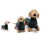 Sausage Dog in Tartan Jumper Hanging Decoration, Plaid