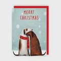 Christmas Dogs in Snow Card | Dogs Hugging Christmas Card