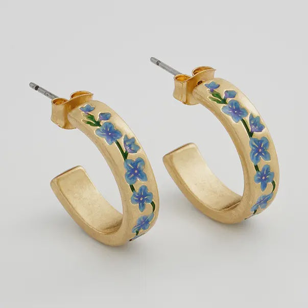 Fable Blue Forget-Me-Not Hoop Earrings