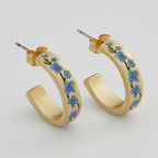 Fable Blue Forget-Me-Not Hoop Earrings