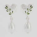 Fable Niva Mistletoe Pear Earrings in Silver
