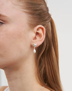 Fable Niva Mistletoe Pear Earrings in Silver