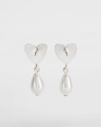 Fable Niva Mistletoe Pear Earrings in Silver