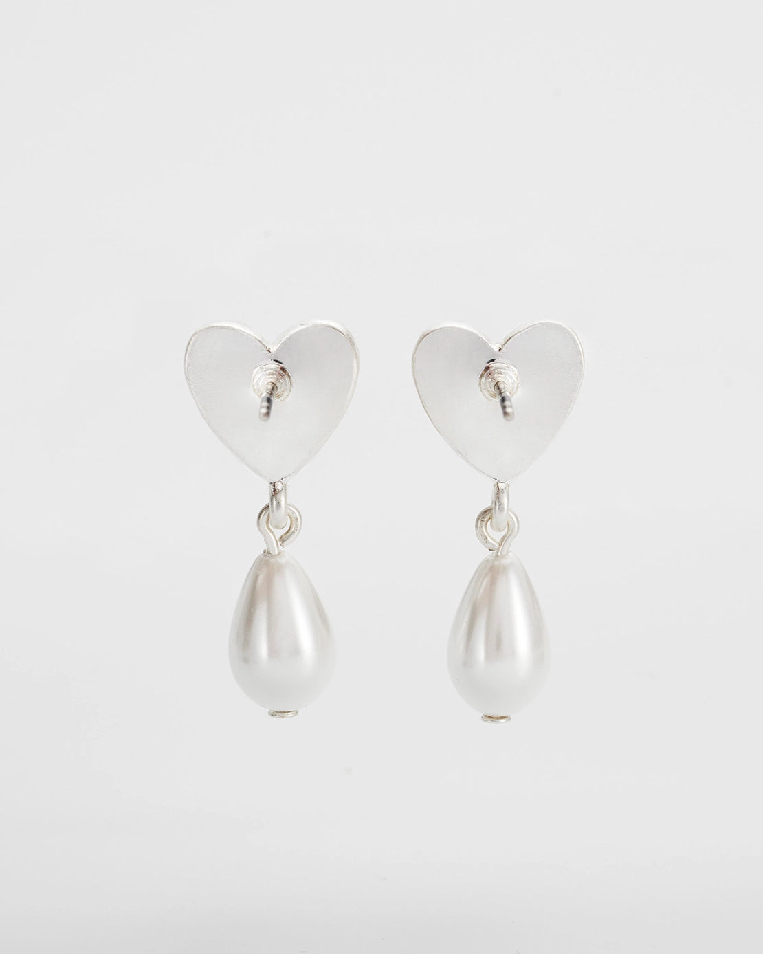 Fable Niva Mistletoe Pear Earrings in Silver