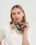 Fable Orla Mushroom Small Square Scarf in Ivory