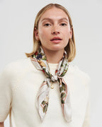 Fable Orla Mushroom Small Square Scarf in Ivory