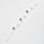 Fable Pansy Pearl Multi Silver Charm Bracelet
