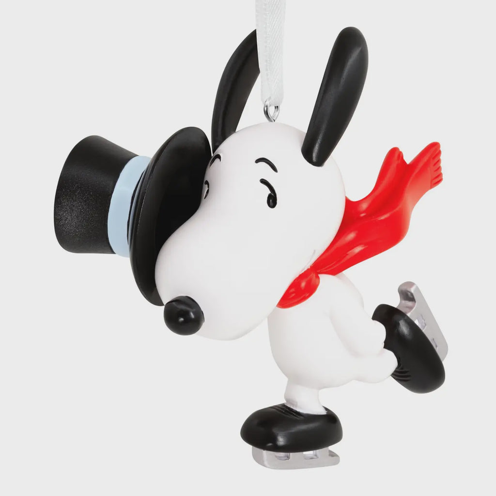 Peanuts™ Hanging Ornament - Snoopy Ice Skating with Top Hat