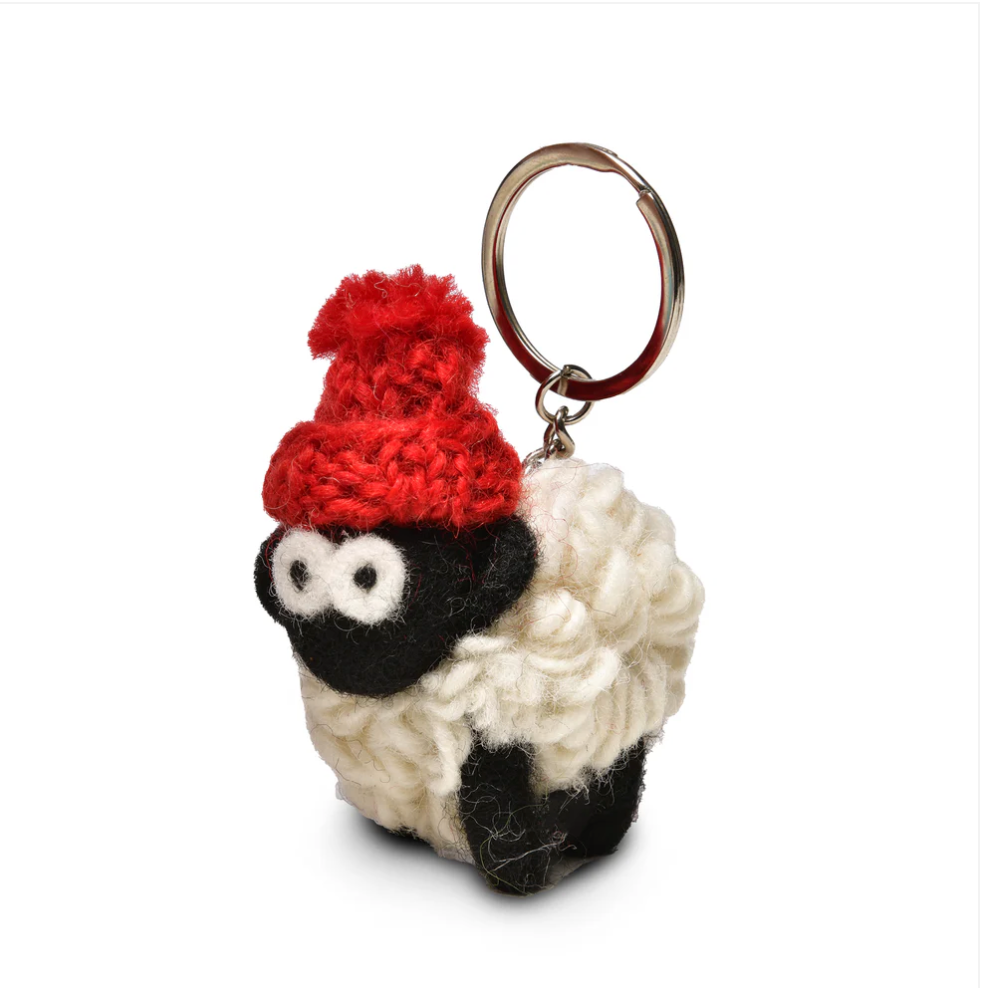 Islander Erin Knitwear Bobble Hat Sheep Keyring