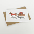Dog & Sledge - Merry Christmas Card
