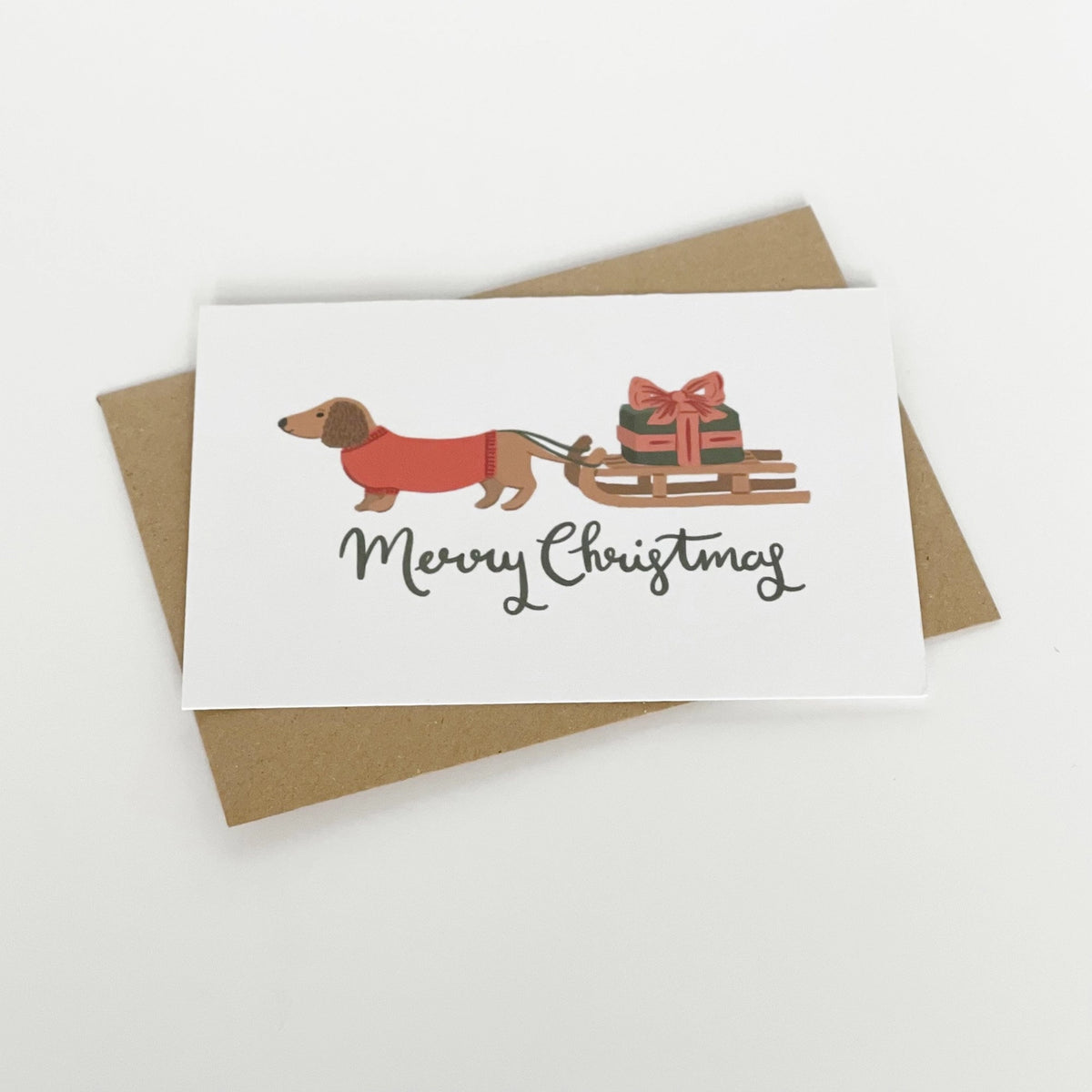 Dog & Sledge - Merry Christmas Card