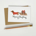 Dog & Sledge - Merry Christmas Card