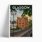 Illustrated print of Glasgow - A4 Size
