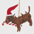 Candy Cane Dog in Lights