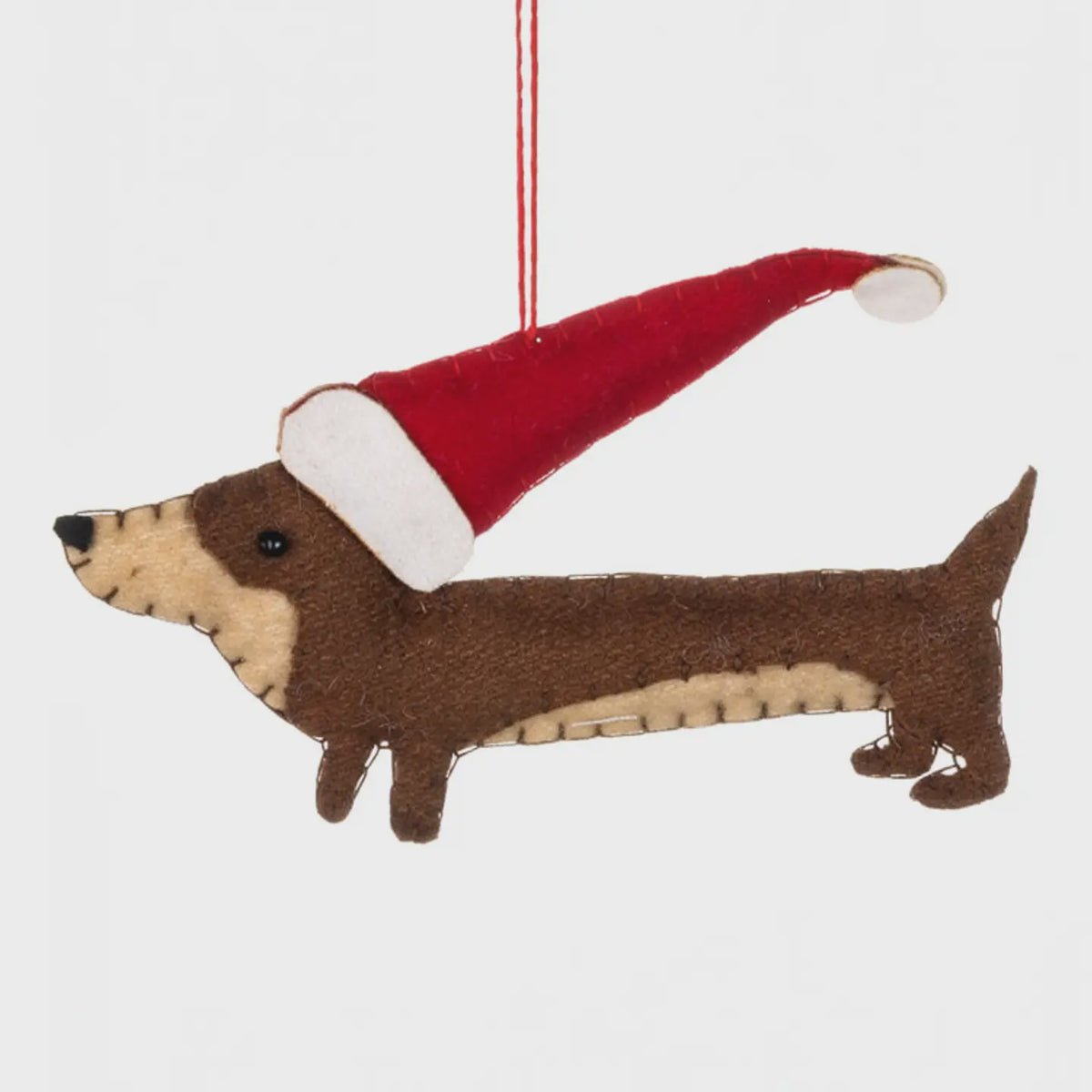 Felt Sausage Dog in Xmas Hat