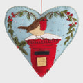 Robin On Postbox Heart Hanging