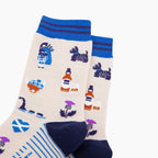 Scotland Landmarks Bamboo Socks in Cream (UK 3-7)