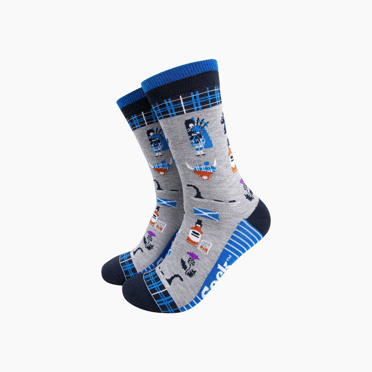 Scotland Landmarks Bamboo Socks in Light Grey (UK7-11)