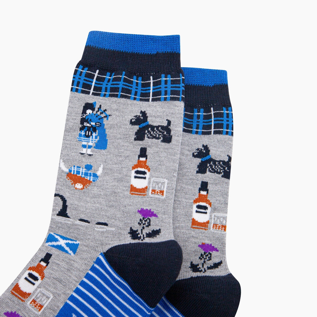 Scotland Landmarks Bamboo Socks in Light Grey (UK7-11)