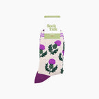 Scottish Thistles Bamboo Socks in Cream (UK3-7)