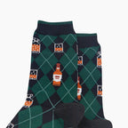 Whisky Argyle Bamboo Socks in Black/Green (UK 7-11)