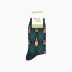 Whisky Argyle Bamboo Socks in Black/Green (UK 7-11)