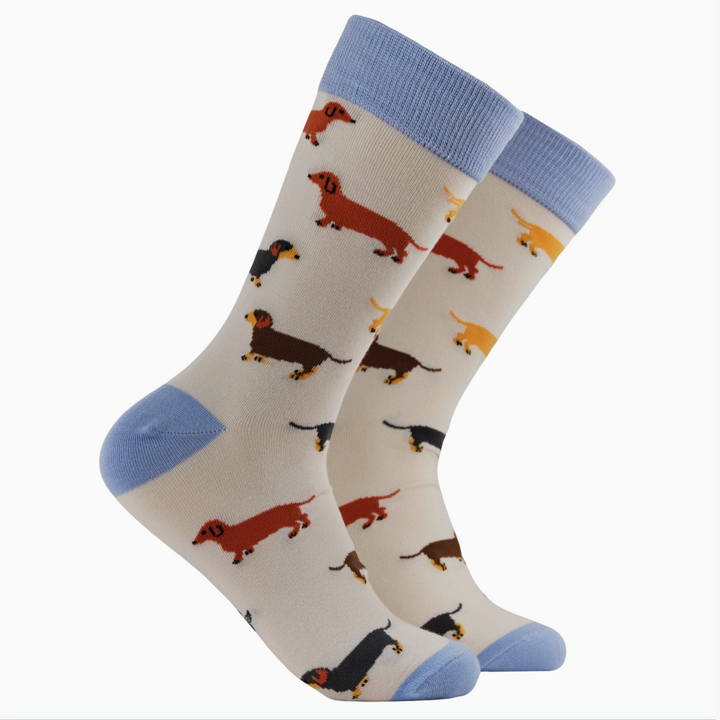 Dachshund Bamboo Socks - Dasch Stash-Cream/ S