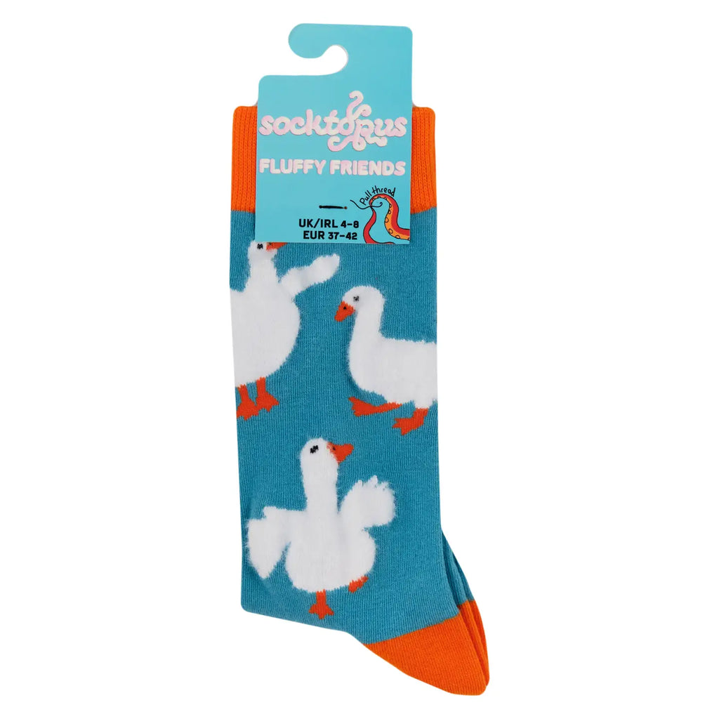 Fluffy Silly Goose Socks-Duck Egg/ S