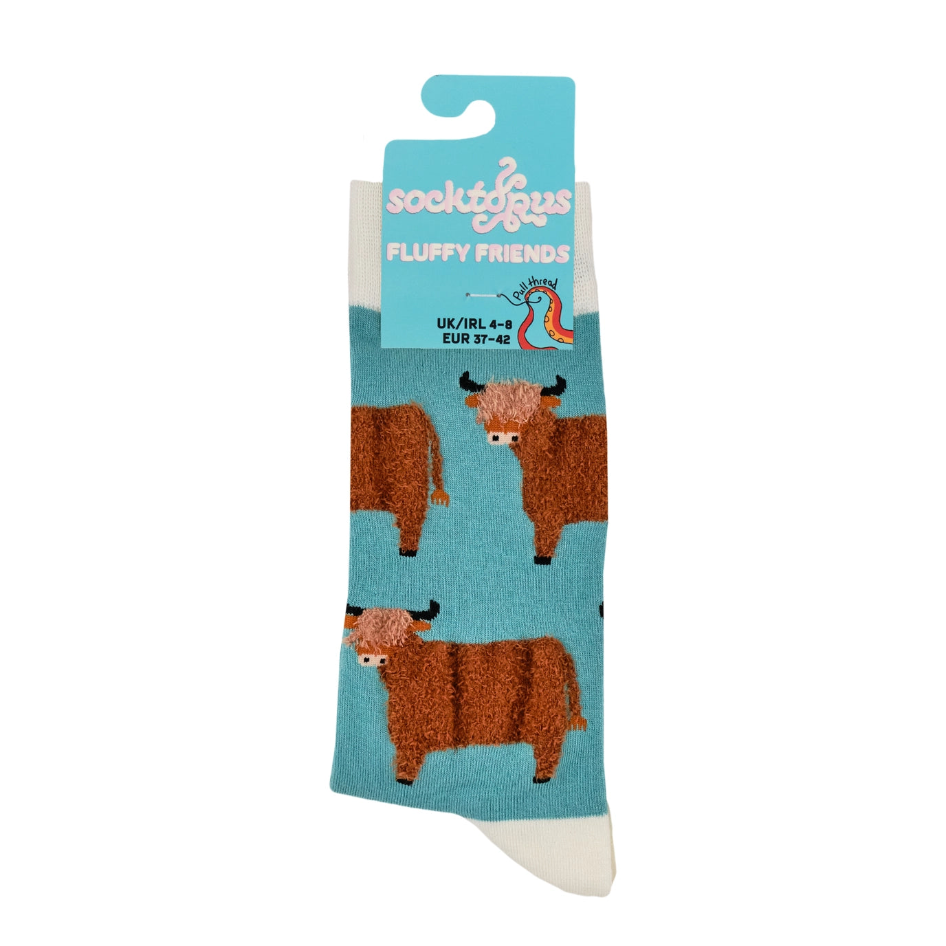 Fluffy Wee Hairy Coo Socks-Duck Egg/ S