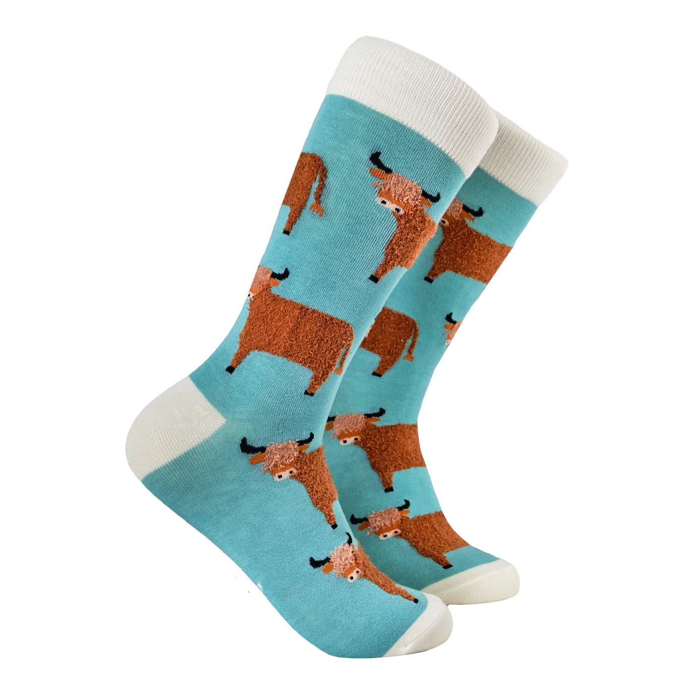 Fluffy Wee Hairy Coo Socks-Duck Egg/ S