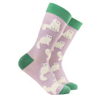 Fluffy White Cats Socks-Lilac/ S