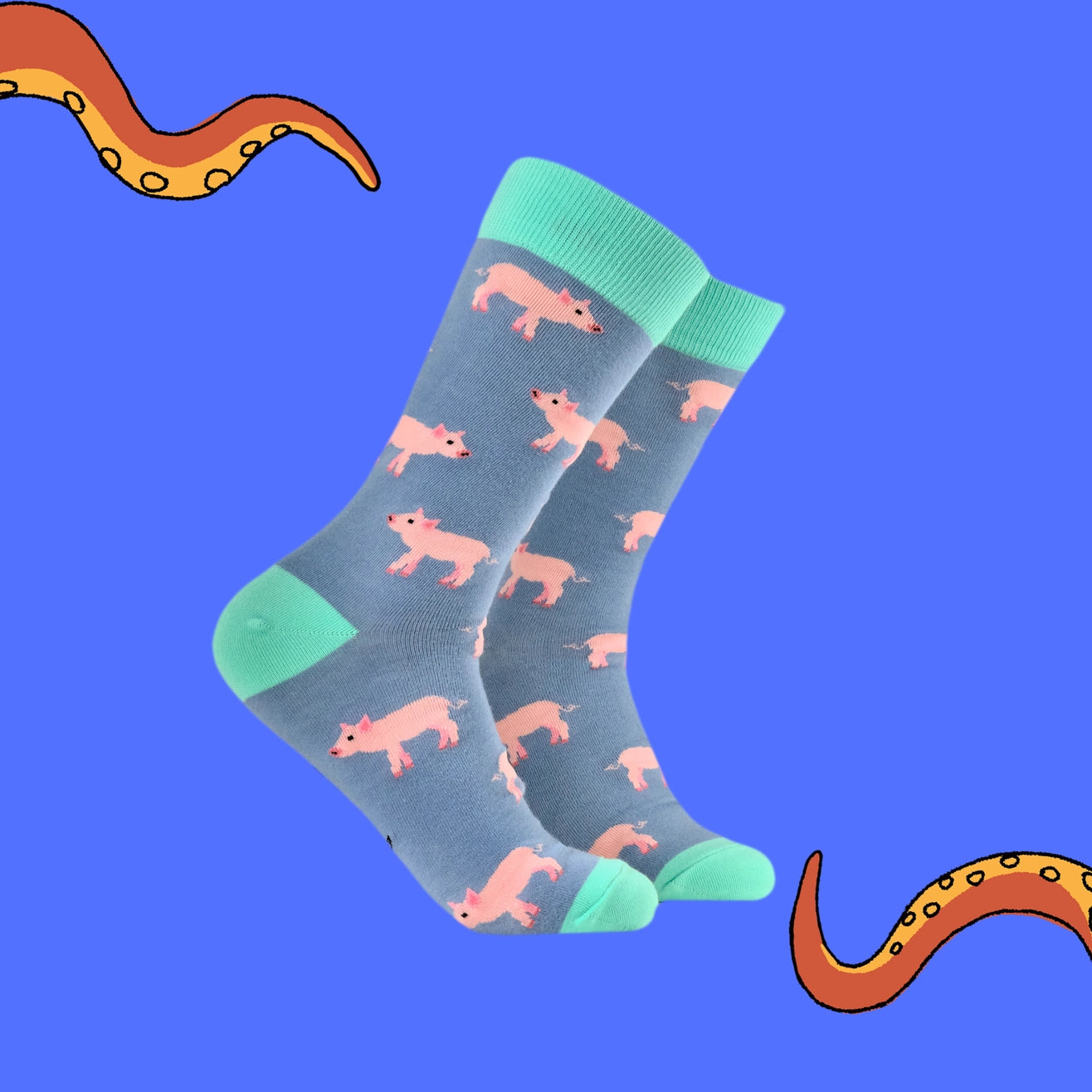 Piglets Bamboo Socks-Denim/ L