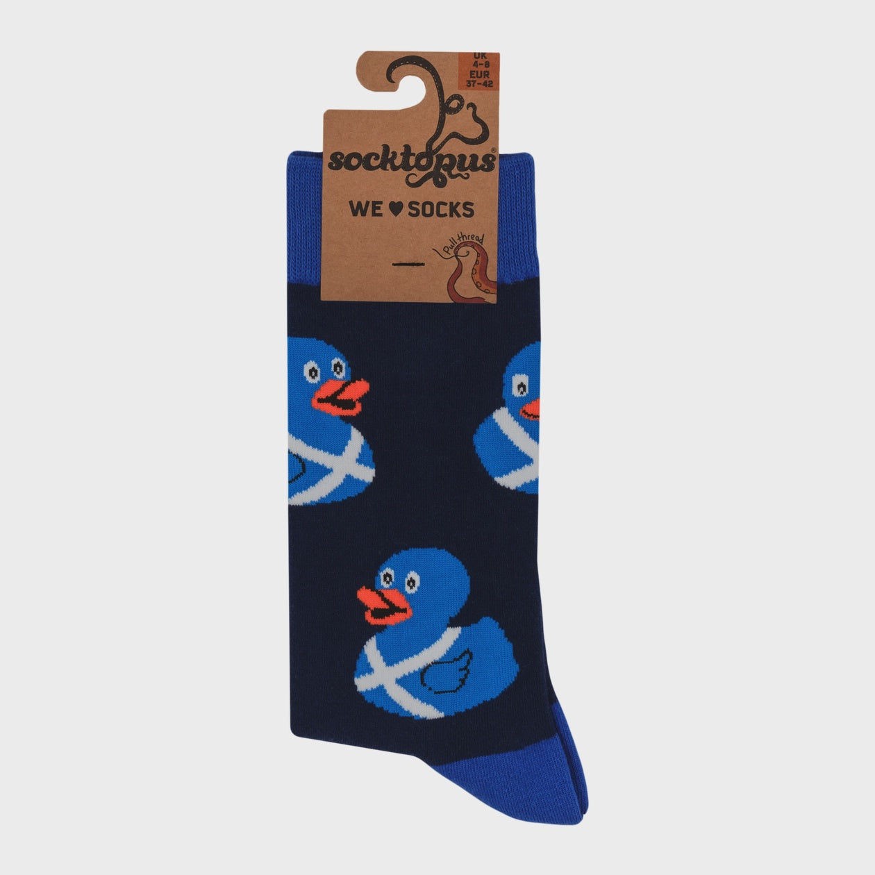 Scottish Rubber Duckies Socks-Navy/ L