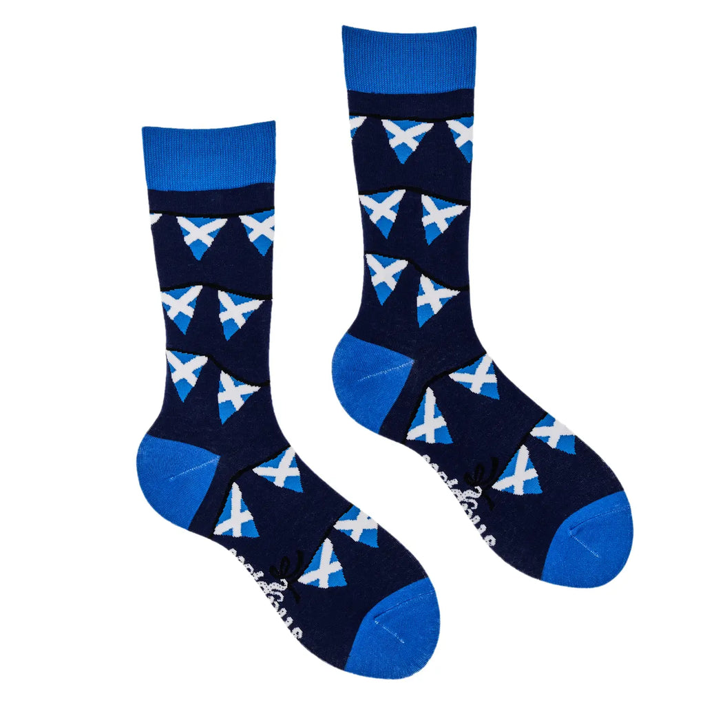 Scottish Bunting Socks-Navy/ L