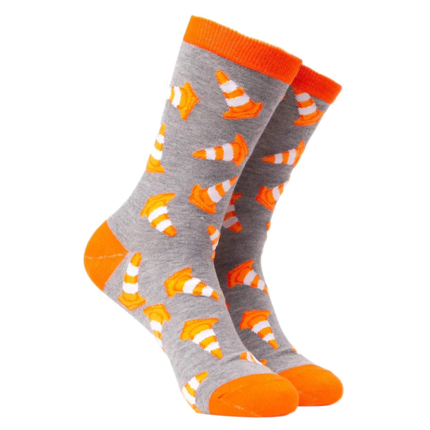 Traffic Cone Socks - Road Works-Grey/ L