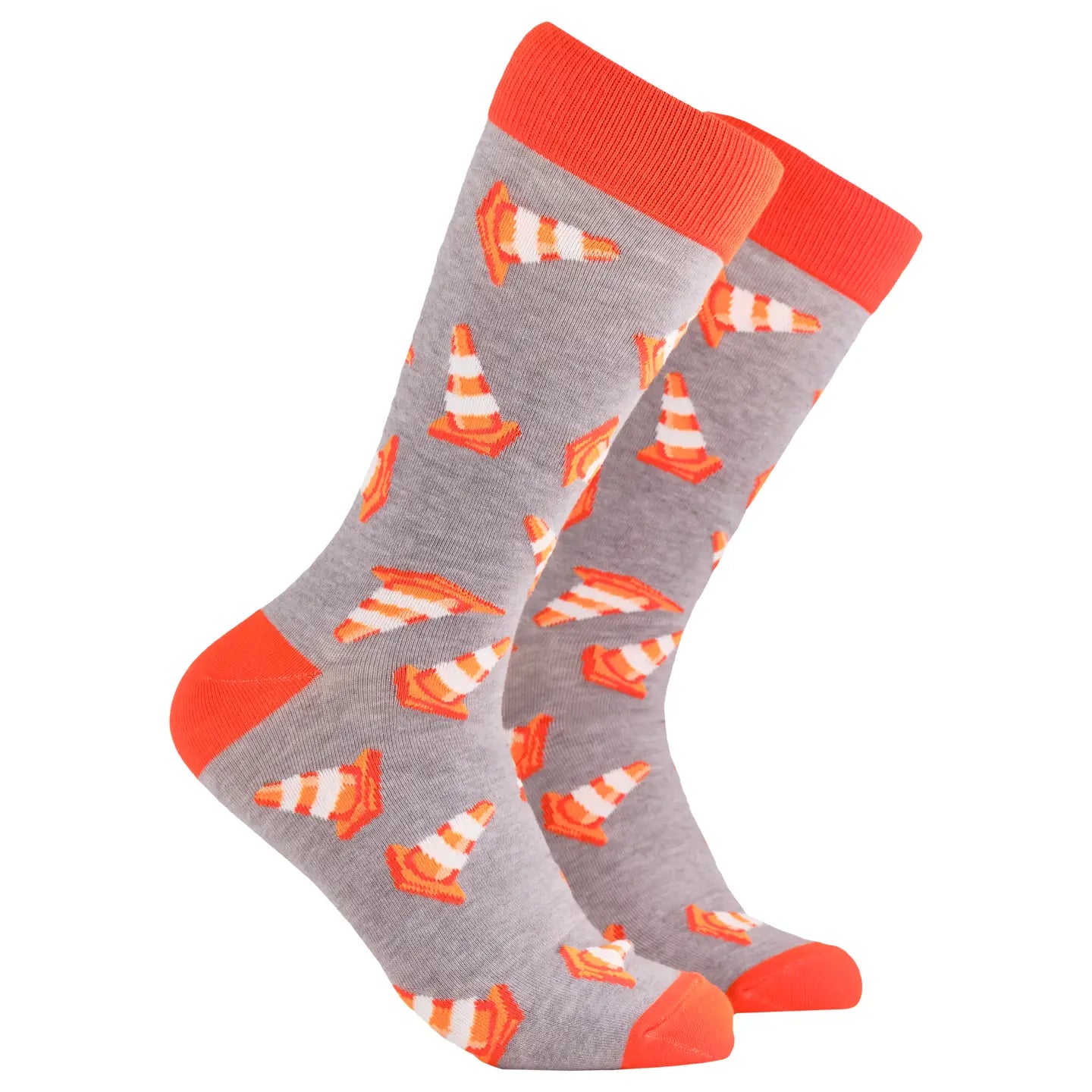 Traffic Cone Socks - Road Works-Grey/ L