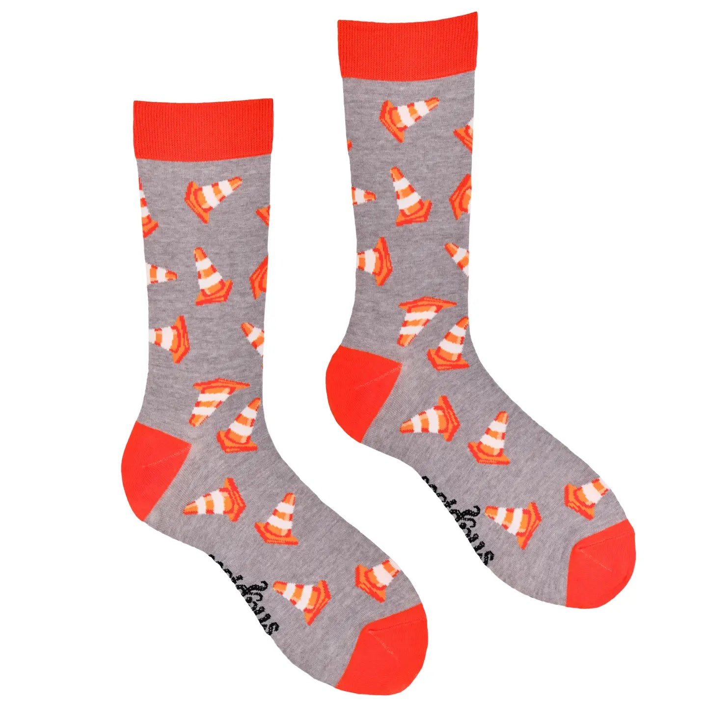 Traffic Cone Socks - Road Works-Grey/ L