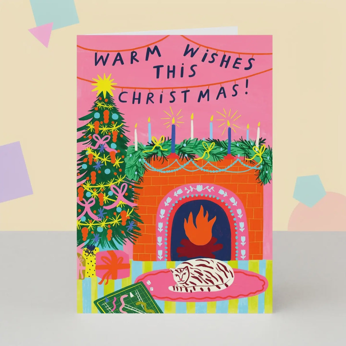 Christmas Card - Cute Roaring Fire Greeting Card