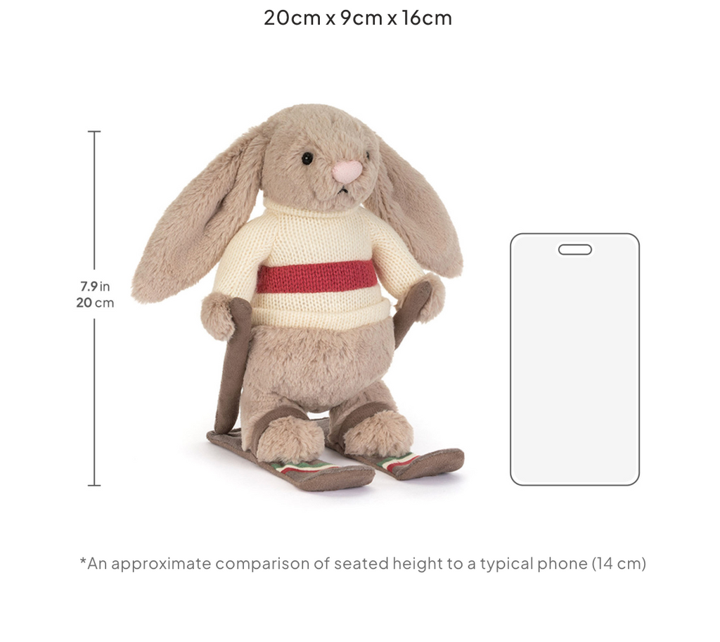 Jellycat Bashful Bunny Gold Medal Ski Outfit