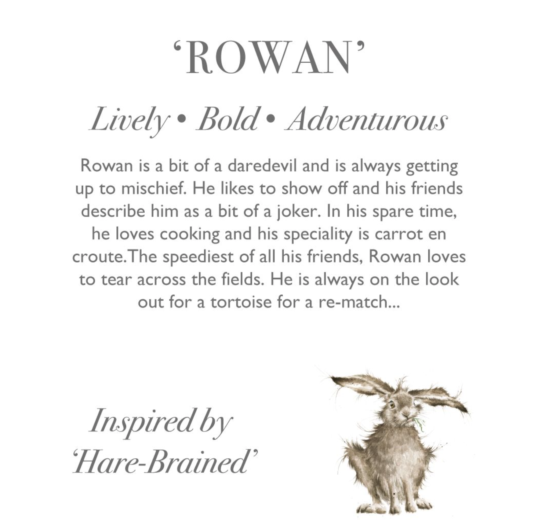 Wrendale soft big hare-Rowan